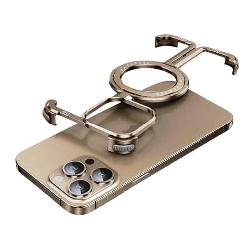 Funda de metal iPhone 16 Pro Max antigolpes con soporte magnético invisible MagSafe