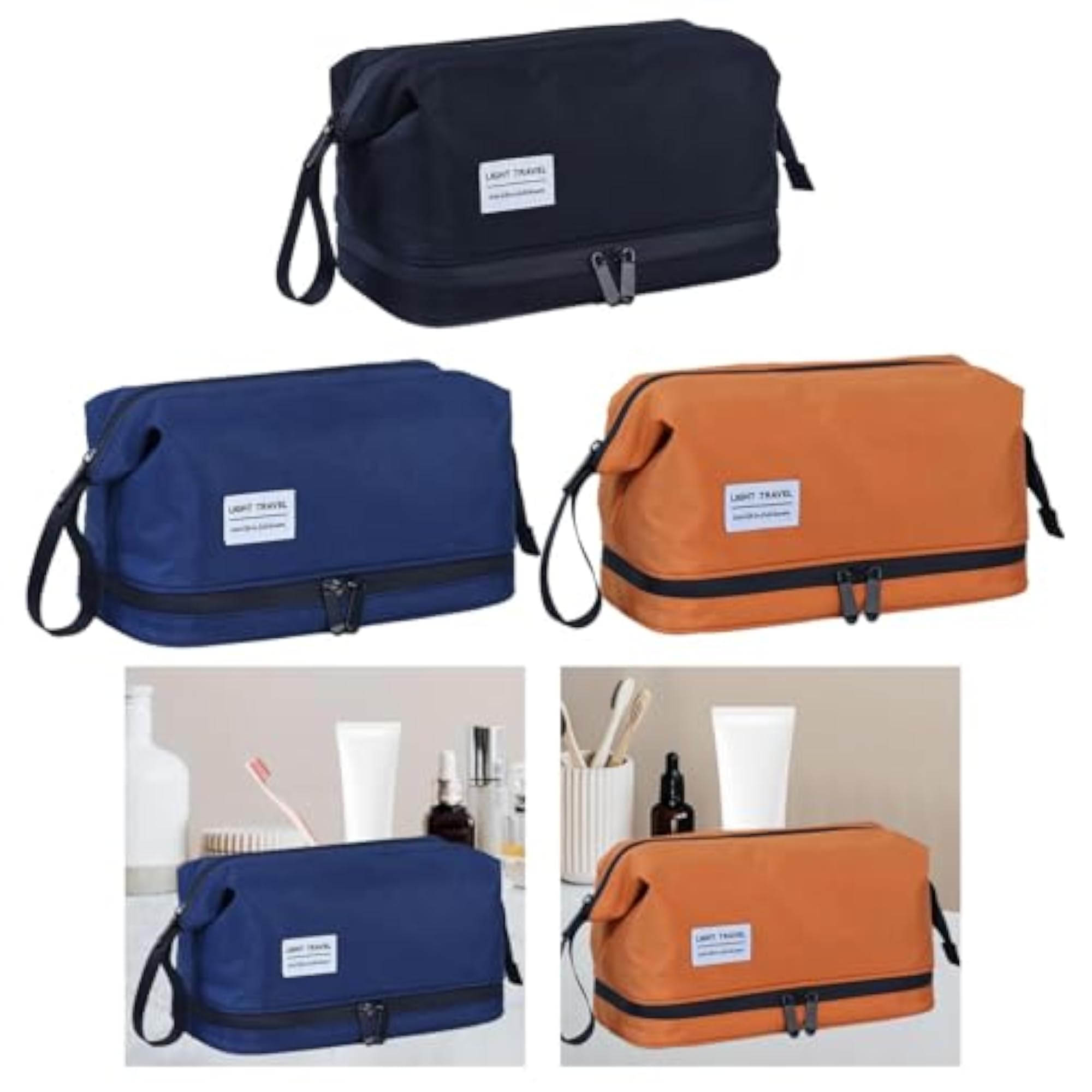 Large Makeup Bag Pouch Cosmetic Organizer for Travel, Black