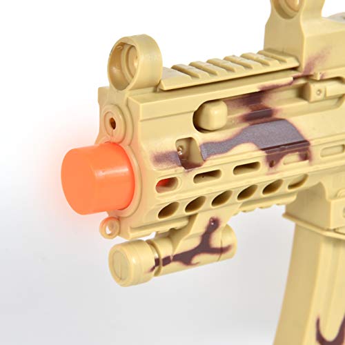Mini Machine Blaster Toy – With Realistic Sounds And Led Lights |Military Solider Desert Camo Role Play Toy | Costume Accessory For Kids – Maxx Action #TOP3