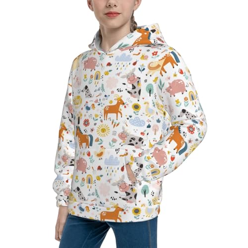 Cute Farm Animals Kid Hoodies Boys Sweatshirts Girls Pullover with Pocket2