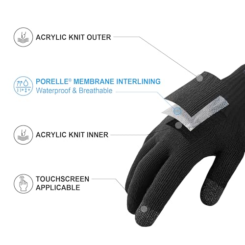 dexshell ultraflex waterproof knit gloves lightweight touchscreen wet-grip for running hiking amp commuting  spring amp fall