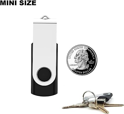 Image of 2 Pack 8GB USB Flash Drive USB 2.0 Thumb Drives Jump Drive Fold Storage Memory Stick Swivel Design - Black