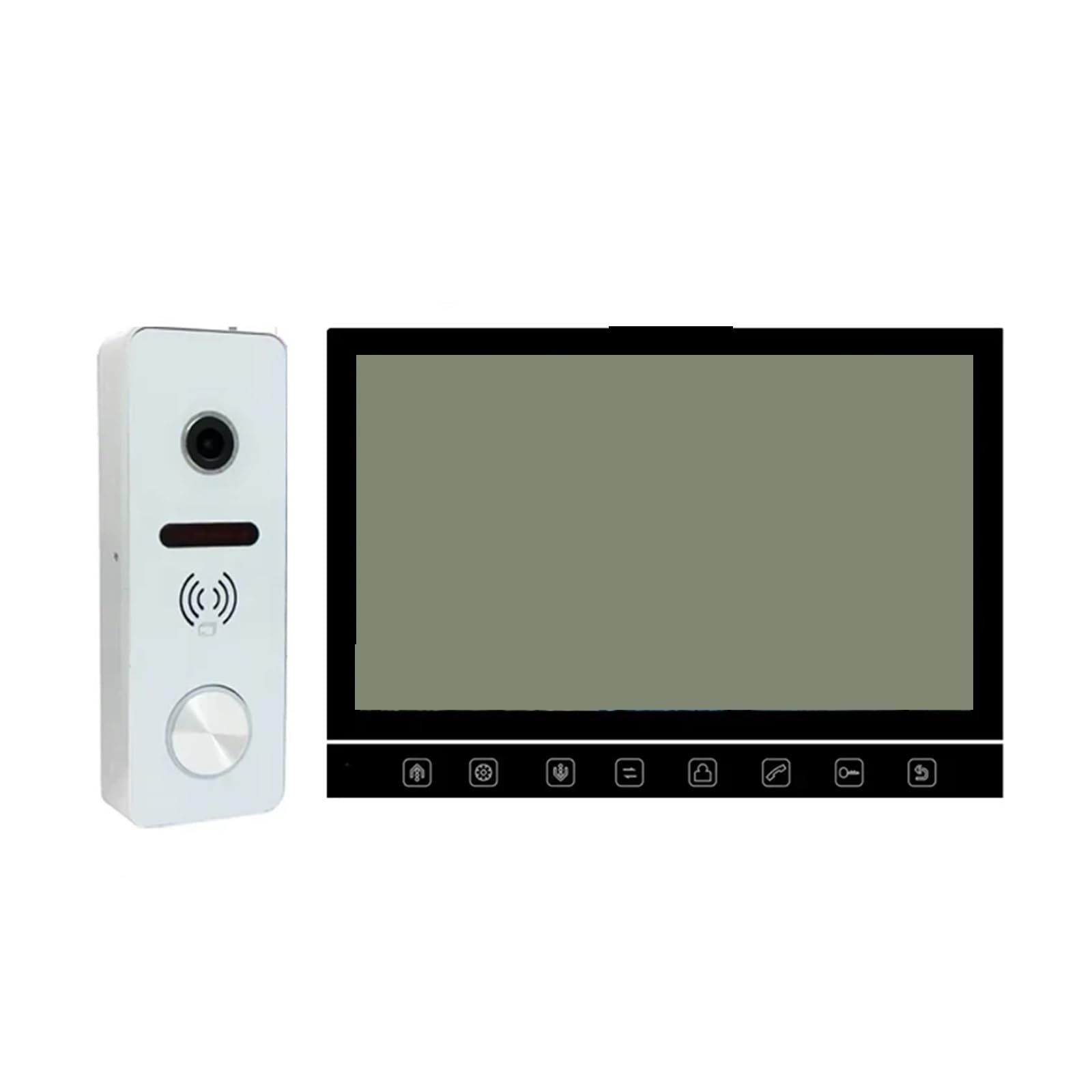 Tuya 7 Pouces vidéo interphone Intelligent 1080p Potro électronique sécurité Garde WiFi Sonnette 160 ° IC caméra Carte déverrouillage Grand Angle(1S v 1W)