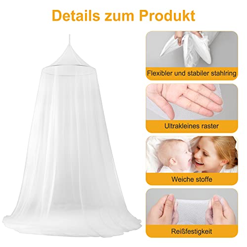 VEVOQIM Moskitonetz Bett für Doppelbett Einzelbett, Großes Moskitonetz Reise Betthimmel Mückennetz Feinmaschiges als Moskitoschutz, Fliegennetz Moskitonetze für Reise und zu Hause Indoor Outdoor