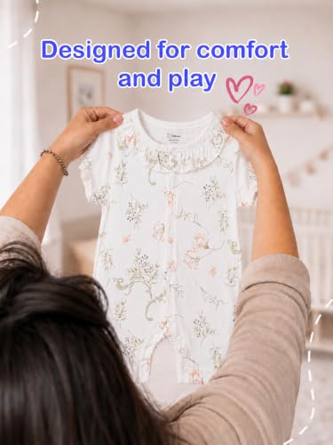 Image of Kidbea Bamboo Viscose Baby Romper, Half Sleeves Printed Bodysuit for Kids