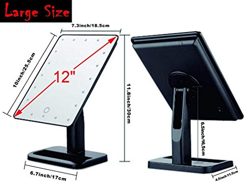 Lighted Makeup Mirror 20 LED, Lmeison Vanity Mirror with Touch Screen, Detachable 10X Magnification Mirrors,180° Free Rotation Movable Cosmetic Mirror