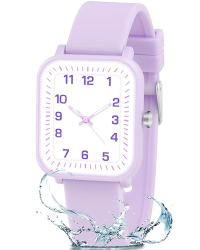 GUUMUXIN Reloj Analógico para Niños, Resistente al Agua hasta 50 Metros, con Correa de Silicona Flexible, para Niños y Niñas de 5 a 15 Años