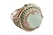 Ottoman Collection Authentic Model Turkish Handmade Jewelry Round Shape Aquamarine and Round Cut Emerald Topaz 925 Sterling Silver Ring Size All
