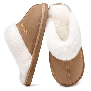 Slippers Women Men Ladies Fluffy With Memory Foam Warm Fuzzy Soft Winter House Outdoor Indoor Slip on Comfy Cosy Shoes