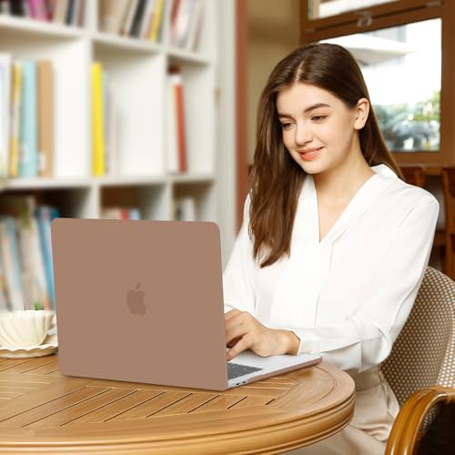 Image of MOSISO Compatible with MacBook Air 13 inch Case M5 2026 M4 2025 M3 M2 2024-2022 A3449 A3240 A3113 A2681, Hard Shell&Keyboard Cover&Screen Film&Type C for MacBook Air 13.6 inch Case, Mocha
