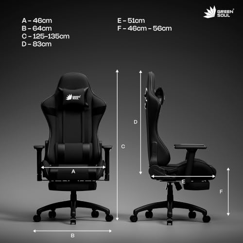 Image of Green Soul Raptor Pro Racing Edition | Ergonomic Gaming Chair with Massager & Legrest | Premium Fabric | 3D Armrest | Adjustable Neck & Lumbar Pillow | 3 Year Warranty (Black)