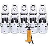Arfobug、インフレータブルフットボールウォール5点セット、フリーキック練習用ウォール、5人制インフレータブルウォール、コーナーキック、ドリブル、パス補助、組み立て簡単 (インフレータブルヒューマンウォール 205cm×5枚,ホワイト)