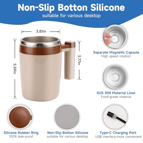 2-Pack 14-Oz KittBabby Self Stirring Rechargeable Coffee Mugs $24.99 + Free Shipping + 50% Off Code O3JX4BCD - image 5