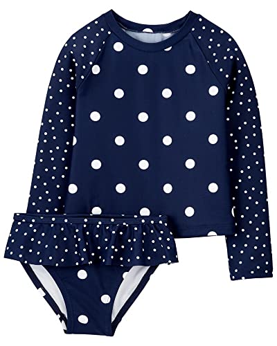 Image of Carter's Girls' 2-Piece Rashguard (3T, Polka Dot Peplum)