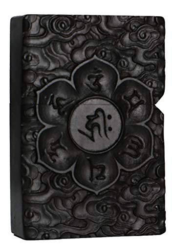 Natürliches Ebenholz Schwarz Holz geschnitzt Feuerzeug Außengehäuse für Zippo Insert Kit (Protektor Gottheit / Manjushri… – Bild 4