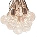 50 Foot Globe Patio String Lights - Set of 50 G50 Clear Bulbs with White Cord