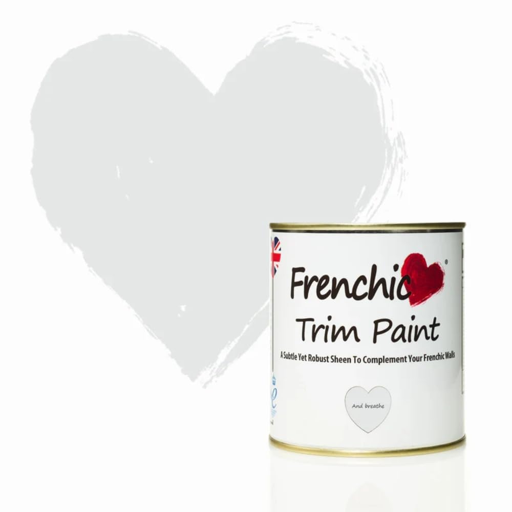 Frenchic A Cooler, Calming Pale Grey With Blue-Green Notes And Breathe... Trim Paint With A Satin Sheen Finish - 500Ml