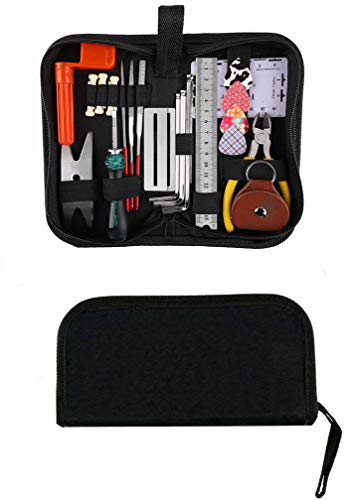 Guitar Repairing Tool Kit(26PCS) Wire Plier,String Organizer,Fingerboard Protector,Hex Wrenches, Files, String Ruler Action Ruler, Spanner Wrench,Bridge Pins for Guitar Ukulele Bass Mandolin (26 PCS) - Thumbnail 6