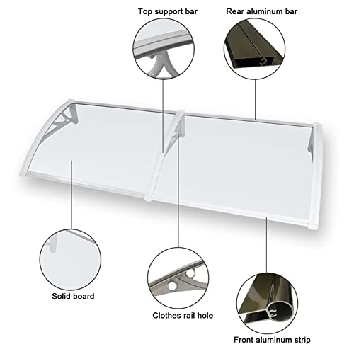 Auvent extérieur transparent pour abriter votre porte extérieure et terrasse - 7