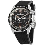 Men's Bell & Ross Vintage Steel 41mm Watch on Black Rubber Strap - Ref: BRV294-HER-ST/SRB