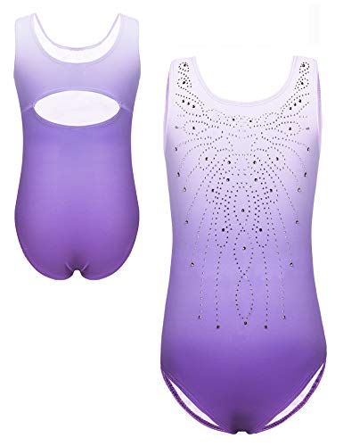 Image of Zaclotre Kid Girls Gymnastic Leotard Sparkly Shiny Diamond Ballet Dance One Piece Outfit