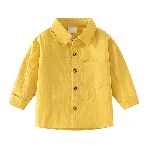 Toddler Boys Button-Down Long Sleeve Jackets Fall Cotton Lightweight Casual Coats Kids Windproof Jacket Boy Undershirts