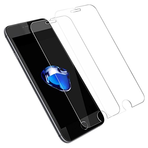 iPhone 8 Plus Protector, iPhone 7 Plus Screen Protector, Elimfilm 0.22mm 9H Tempered Glass Protector 2-Pack