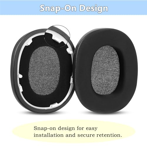 Almohadillas de Gel Refrigerante para Auriculares Reemplazo para Sony WH-1000XM6, Negro | Espuma viscoelástica de alta densidad, Cuero de proteína suave miniatura 5