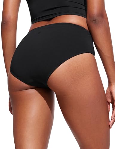 CRZ YOGA Bikini Bottoms for Women Mid Rise Full Coverage Bathing Suit Swimsuit Basic Swim Briefs2