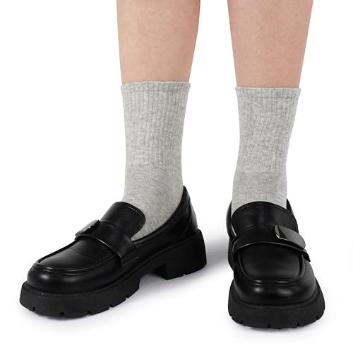 BomKinta Casual Calf Socks - Thin Soft Crew Socks - Cute Cotton Above Ankle Socks for Women 6 Pairs Size 5-104