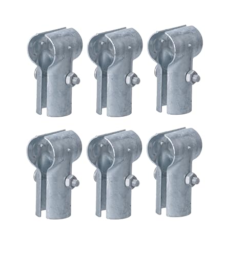 Dailydanny Galvanized Steel Fence T Clamp Set 6, 1-3/8