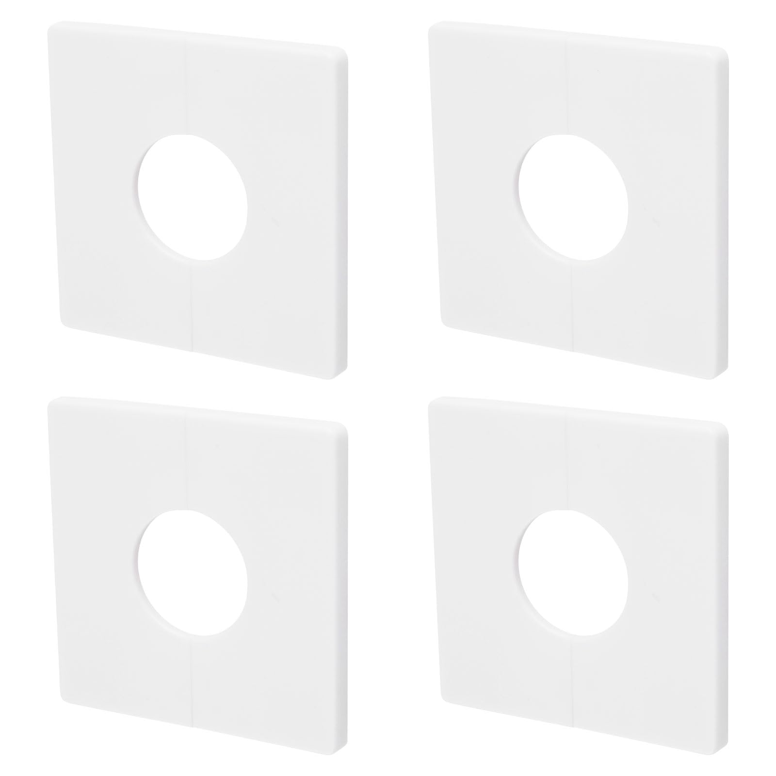 UFURMATE 4Pcs Pipe Wall Covers, ABS Square Self-Adhesive Escutcheon Plate Faucet Decoration Accessories for Water Pipe(33mm/1.3 Inch)