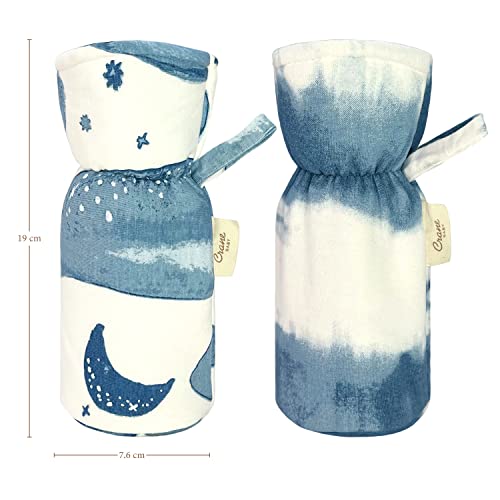 Image of Crane Baby Cotton Bottle Cover /Warmer, Caspian Collection (Pack of 2, 19 x 8 x 8 cm, Fits Upto 330ml Bottle), Multicolour