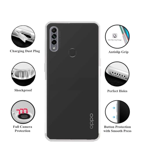Image of COVERBLACK Rubber Back Cover for Oppo CPH2015 / Oppo A31 / A8 - Transparent