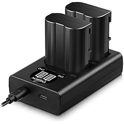 Nikon D7000 Bateria ENEGON EN-EL15/EL15a/b/c Batería de Repuesto (Paquete de 2) y LED Cargador Dual USB para Nikon EN-EL15/EL15a/b/c y Nikon Z6,Z7, D7100, D750, D7000, D7200, D500, D600, D610, D880, D810, D810a, D850
