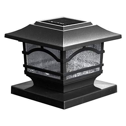 Lampe solaire poteau et garde-corps extérieur MAXSA bronze éclairage jardin