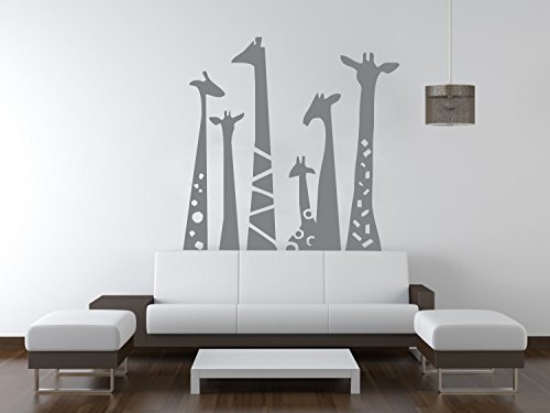 N.sunforest Set Of 6 Animal Wall Sticker Giraffe Necks Safari Vinyl Wall Art Wall Decal Living Room Baby's Room Decor #TOP3