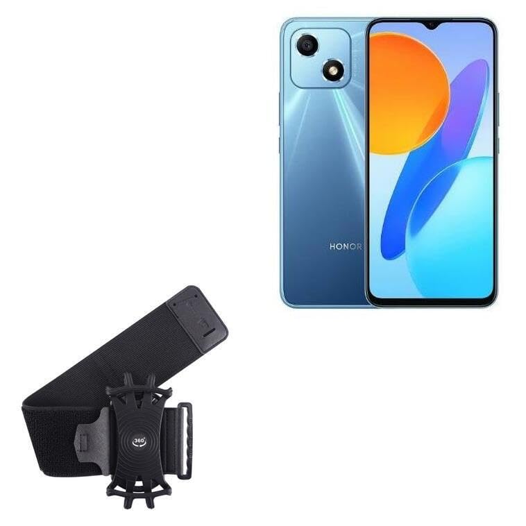 BoxWave Holster Compatible with Honor Play 30 - ActiveStretch Sport Armband, Adjustable Armband for Workout and Running - Jet Black