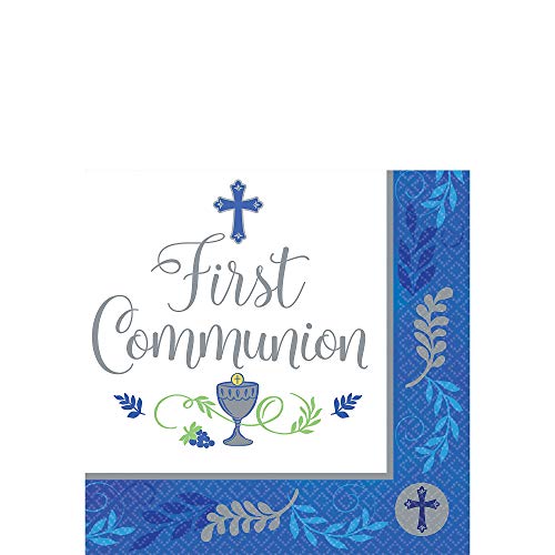 Serviettes table communion bleu sans tache, lot 36 de 12,7 cm
