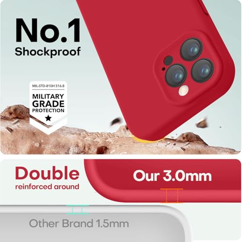 Image of LOVE 3000 Designed for iPhone 13 Pro Max Case, Premium Silicone with [Soft Anti-Scratch Microfiber Lining] Shockproof Protective Phone Case for Men Women Girls 6.7 inch, Red