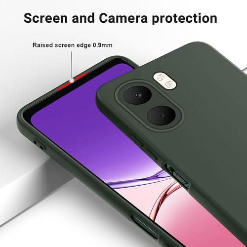 Image of Back Cover for Oppo A5x 4G / A5x 5G | Full Camera Protection | Premium Liquid Silicon Case | Flexible Bumper Case for Oppo A5x 4G / A5x 5G (Military Green)