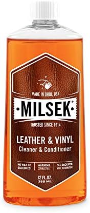 Milsek LC-12 Leather and Vinyl Cleaner & Conditioner, 12 Ounce, Mandarine, 12 Fl Oz
