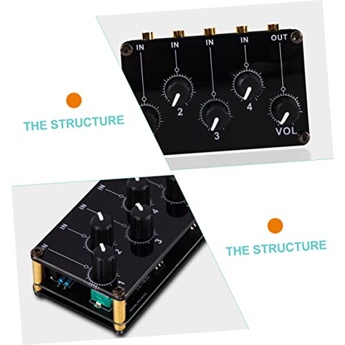 Mini mixeur stéréo 2 canaux compact avec commandes de volume indépendantes ifundom - 6