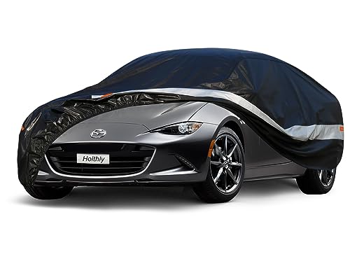Image of 10 Layers Car Cover Waterproof All Weather for Coupe Hatchback,100% Waterproof Outdoor Car Covers Custom Fit for Mazda Miata MX5 MX-5, Toyota Mr2, Pontiac Solstice, Kia Rio, etc