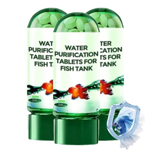 Powerful Aquarium Water Purification Tablet,Water Purification Tablets for Fish Tank,Remover for Fish Tank, Aquarium Remover (3pcs)