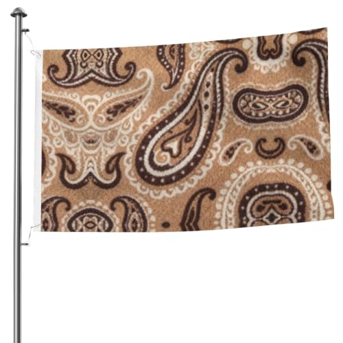 Drapeau rétro marron en polyester durable et oeillets robustes - 2