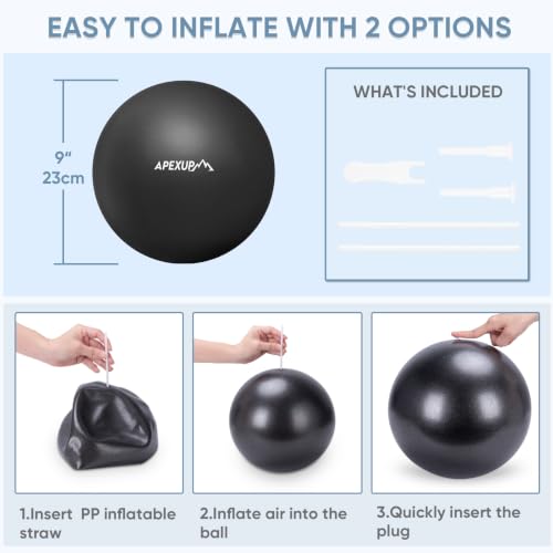 APEXUP APEXUP-885 Balón pequeño de Pilates de 9 pulgadas miniatura 7