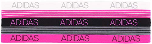 adidas Women's 5pk Creator Hairband, Grey/White/Black/Shock Pink, ONE SIZE