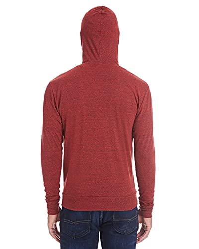 Threadfast Apparel Unisex Triblend Full-Zip Light Hoodie XS CARD BLCK TRBLND2