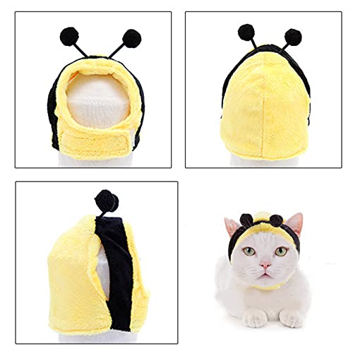 Pet Hat, Cute Dog Headgear Cartoon Cat Hat Frog Tiger Headband Party Dress Up Cosplay Costume For Cat Kitten Puppy Small Dogs (L, Bee) #TOP2